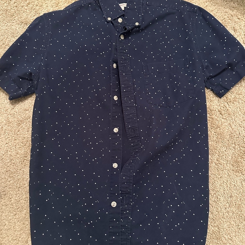 Navy Blue Polka Dot Shirt